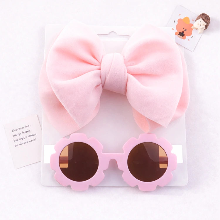 Baby Doll Sunglasses & Bow Headband Set