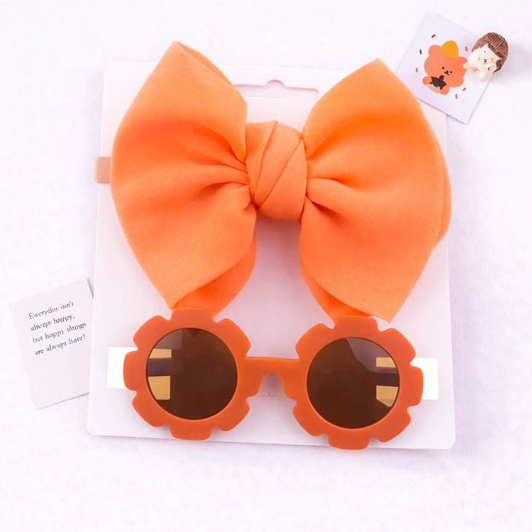 Baby Doll Sunglasses & Bow Headband Set
