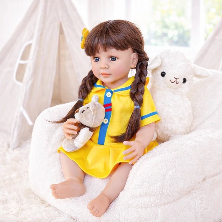 Reborn-Kleinkindpuppe im gelben Tennis-Outfit-Set