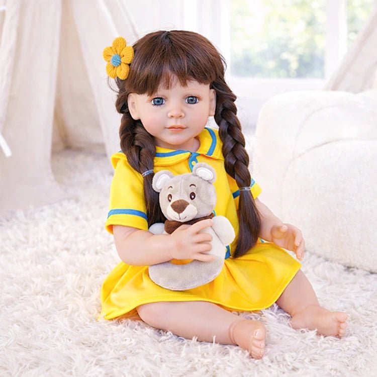 Reborn-Kleinkindpuppe im gelben Tennis-Outfit-Set