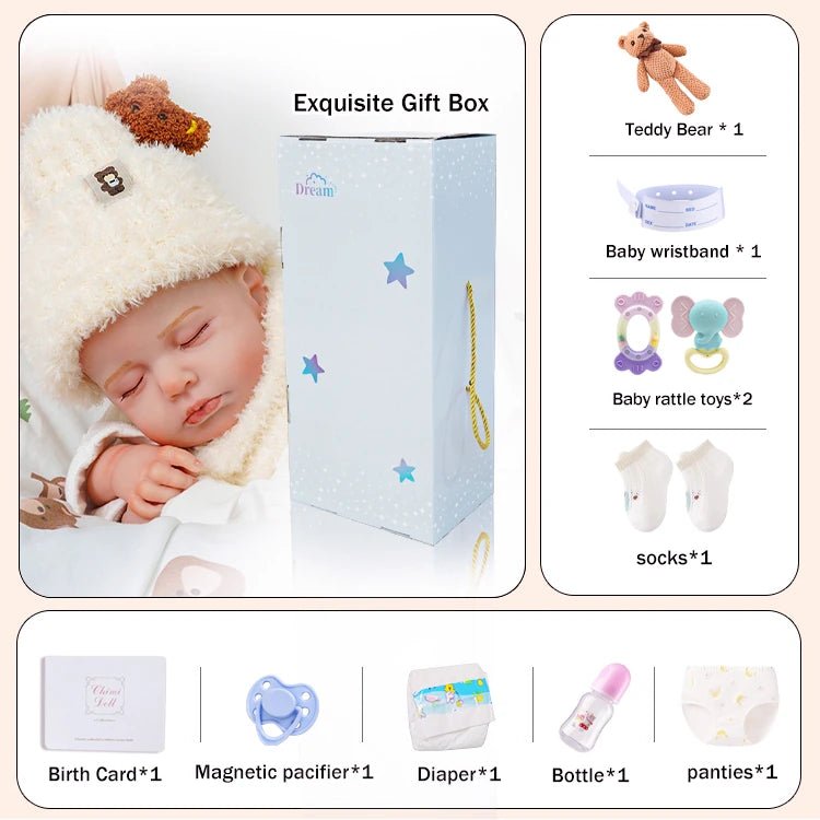 Ruby - Lifelike Sleeping Reborn Baby Doll (20") - Authentic Reborn beautiful reborn baby dolls - chimidoll