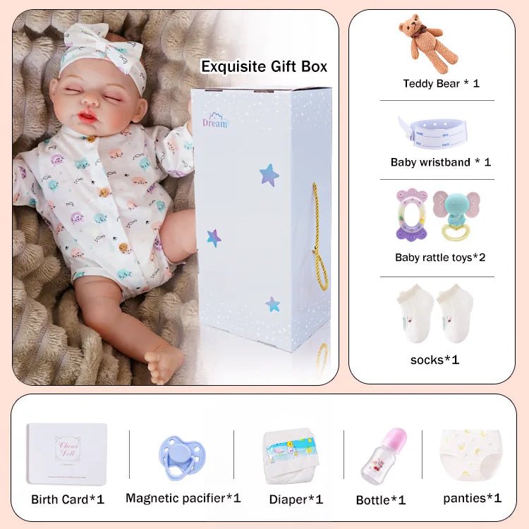 Eleanor - Lifelike Sleeping Reborn Baby Doll (18") chimidoll