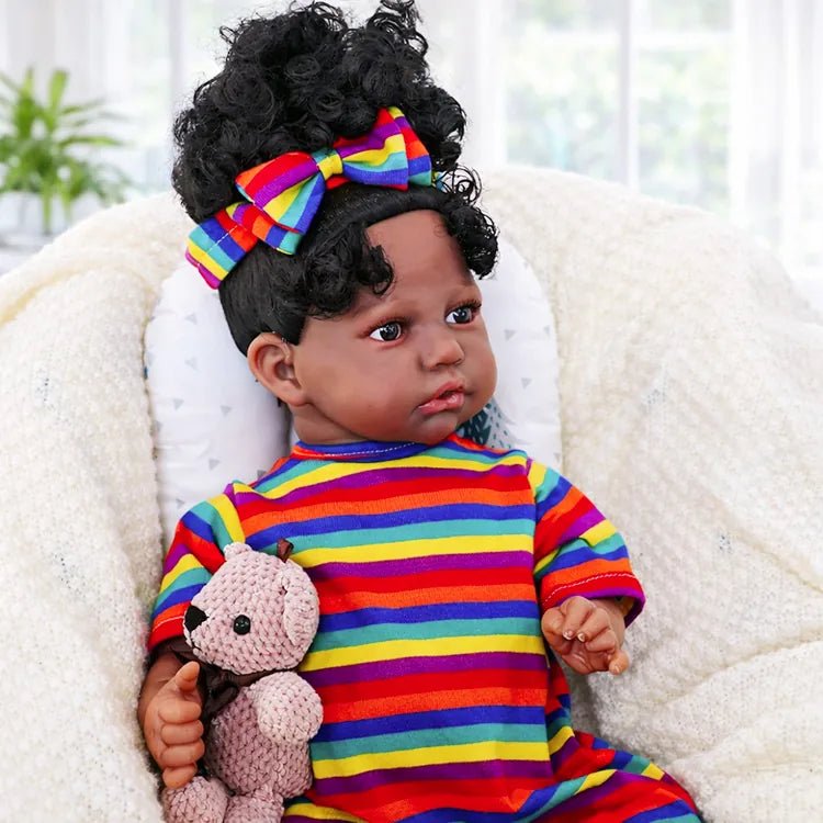 Zara - African American Lifelike Reborn Baby Doll (18") by chimidoll