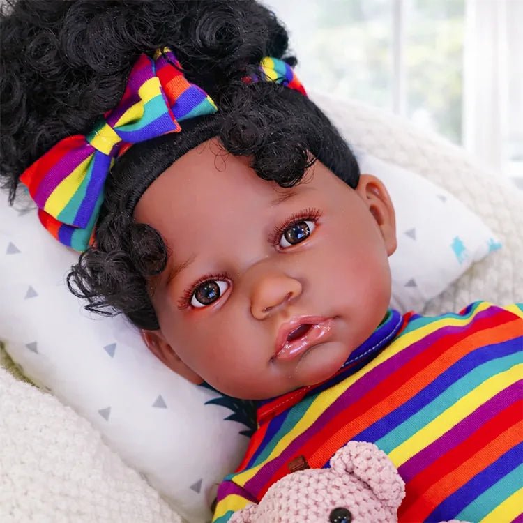 Zara - African American Lifelike Reborn Baby Doll (18") by chimidoll