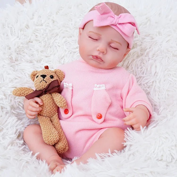 Poupon Réaliste 48 Cm - Bébé Reborn Hyper Réaliste Peau Claire Et Cheveux Bruns