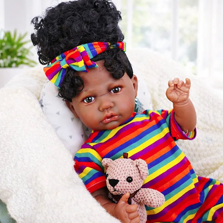 Zara - African American Lifelike Reborn Baby Doll (18") by chimidoll