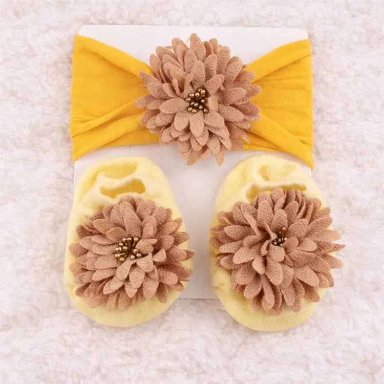 Baby Doll Headband & Socks Set (Floral Style)