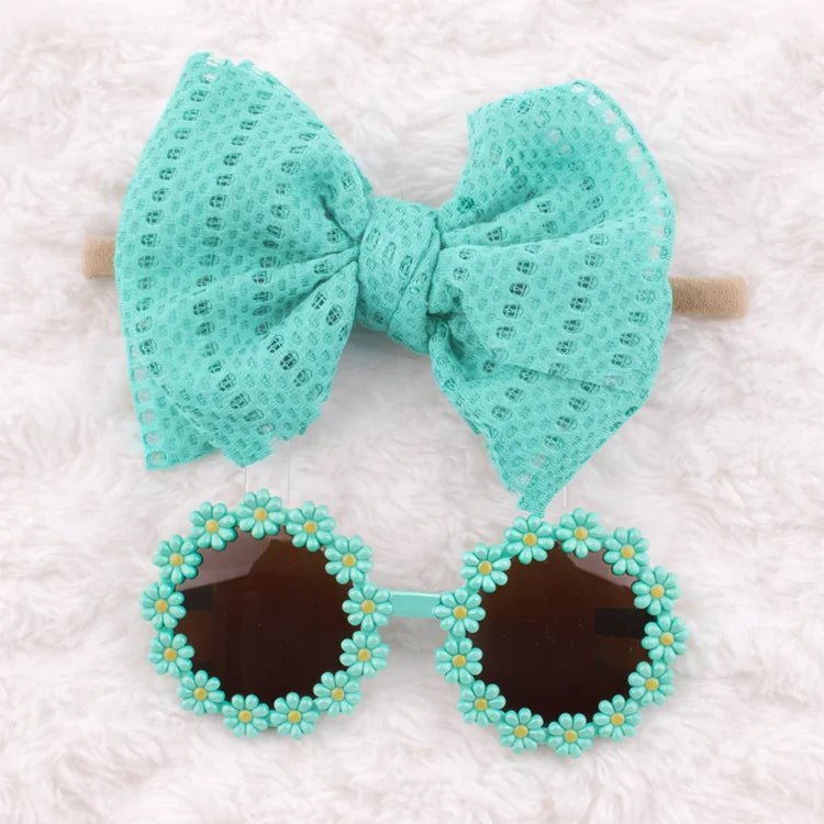 Baby Doll Sunglasses & Bow Headband Set