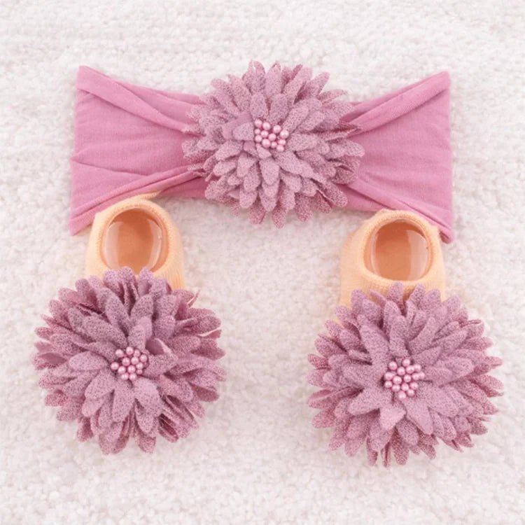 Baby Doll Headband & Socks Set (Floral Style)