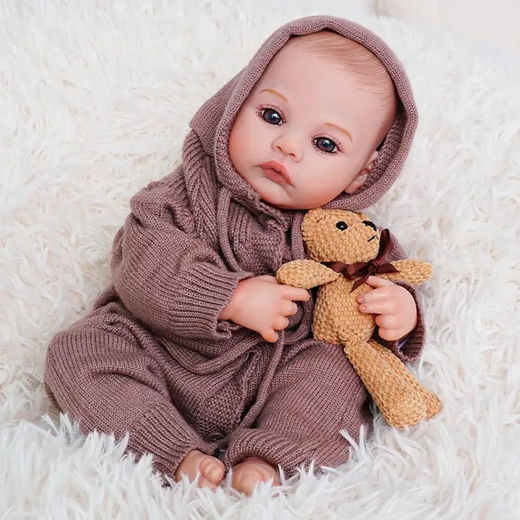 Poupée Bébé Reborn Corps Souple En Vinyle Réaliste - Kit Nouveau-né Sans Cheveux Yeux Bleus 2024