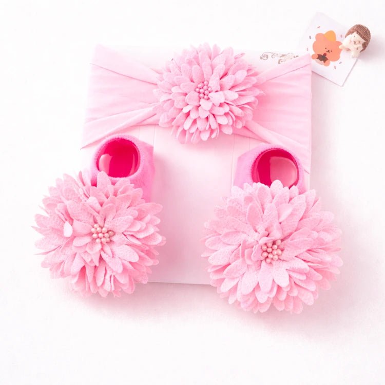 Baby Doll Headband & Socks Set (Floral Style) - chimidoll