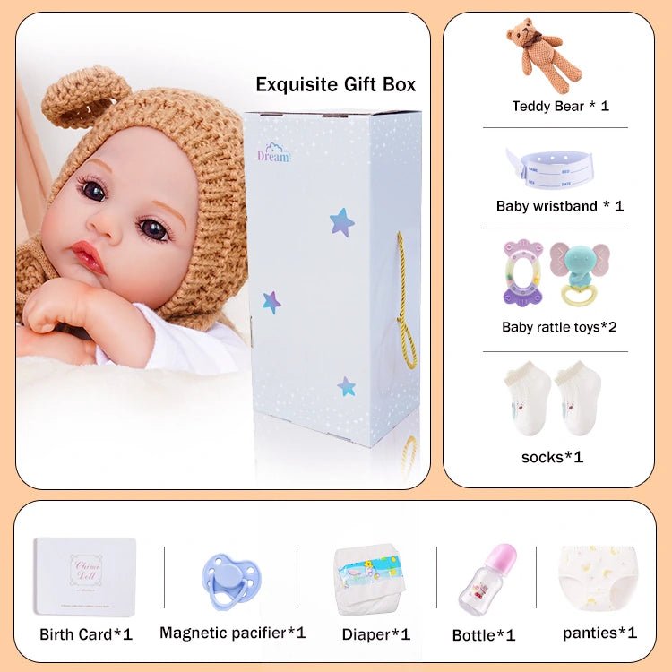 Skyler - Lifelike Reborn Baby Doll (20") | Authentic Reborn beautiful reborn baby dolls | chimidoll