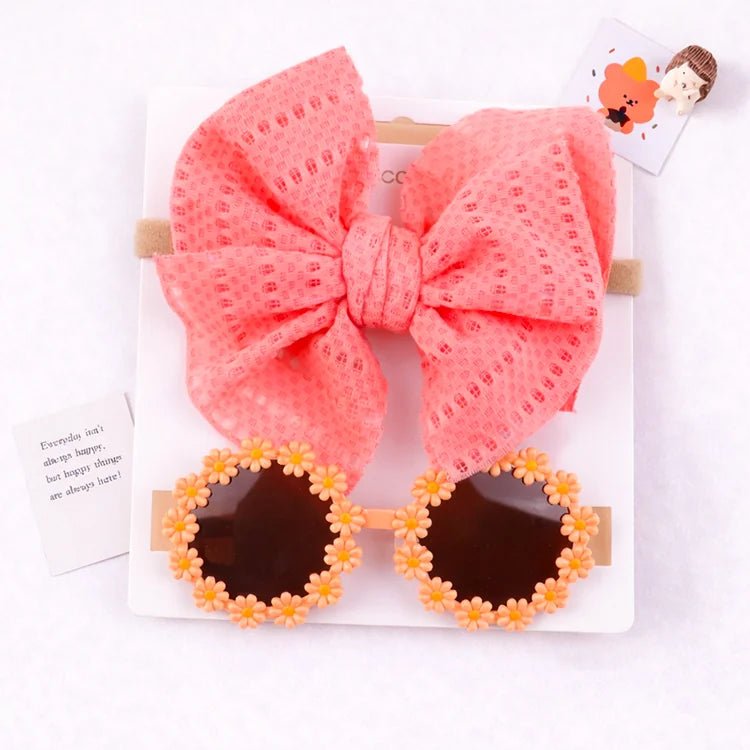 Baby Doll Sunglasses & Bow Headband Set - chimidoll