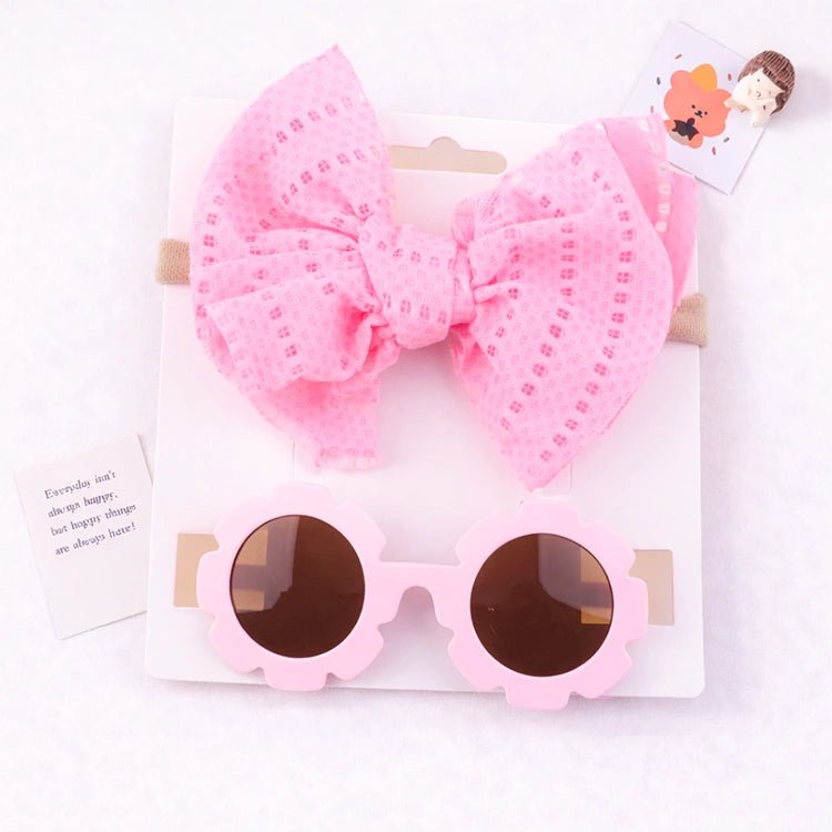 Baby Doll Sunglasses & Bow Headband Set - chimidoll