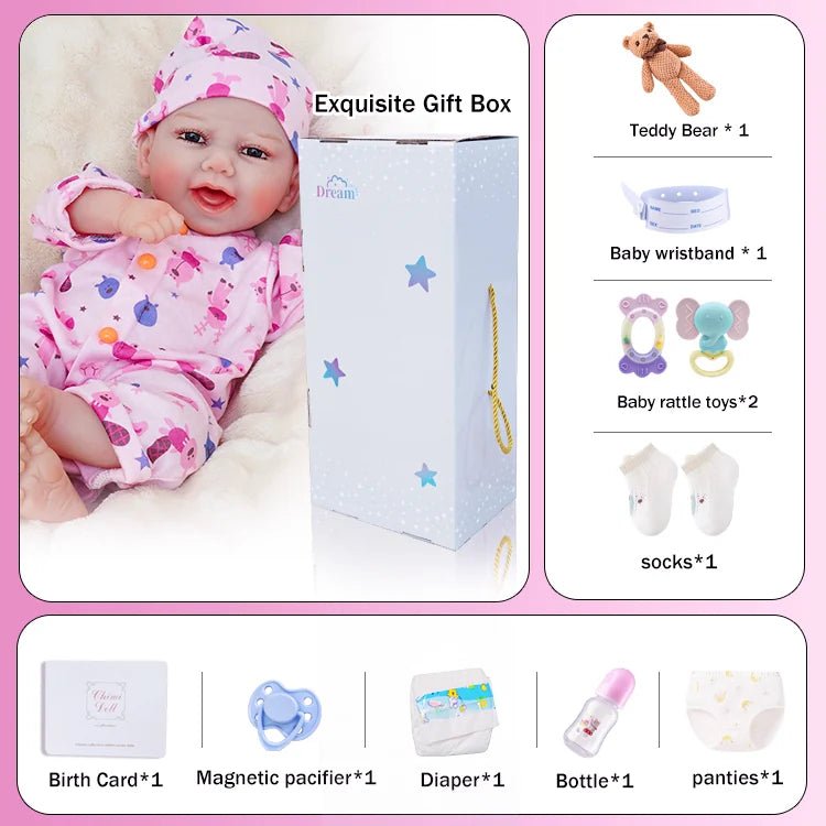 Lucas - Happy Lifelike Reborn Baby Doll (18") by chimidoll