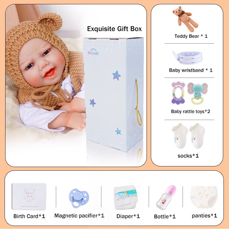 Emery - Happy Lifelike Reborn Baby Doll (20") | Authentic Reborn beautiful reborn baby dolls | chimidoll