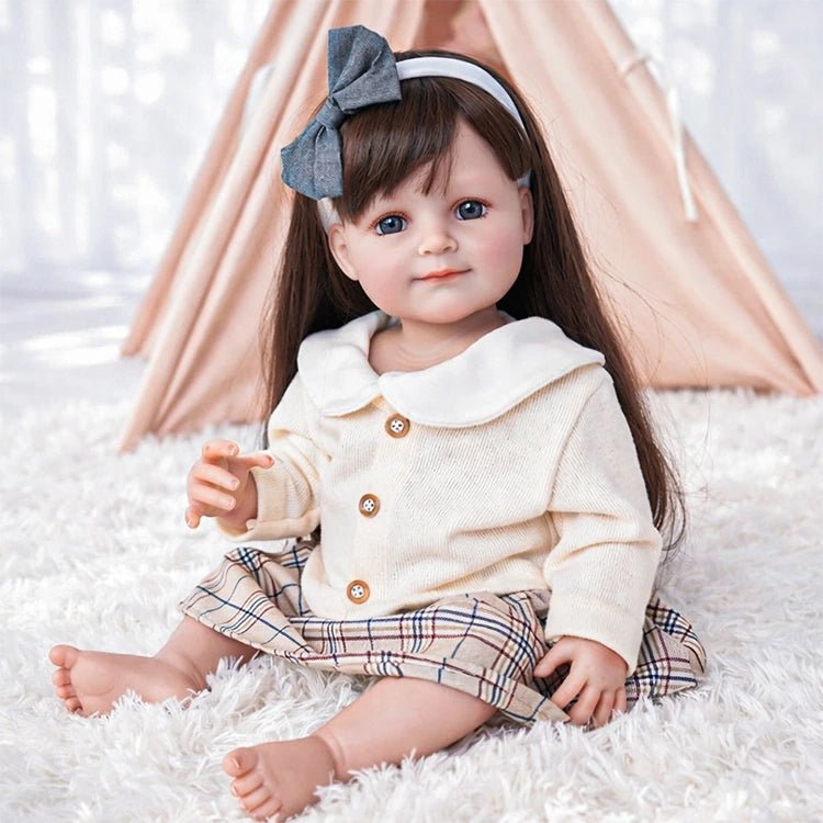 Cream Sweater Plaid Skirt Toddler Doll – chimidoll