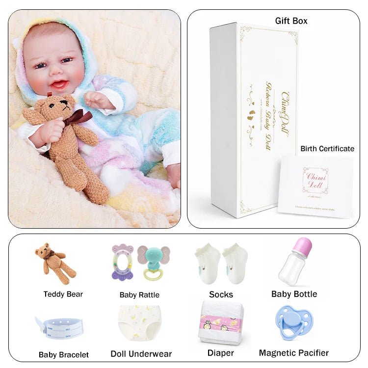 Dakota - Happy Lifelike Reborn Baby Doll (18") - chimidoll