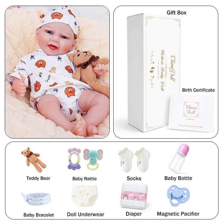 Ethan – Happy Lifelike Reborn Baby Doll (18") - chimidoll