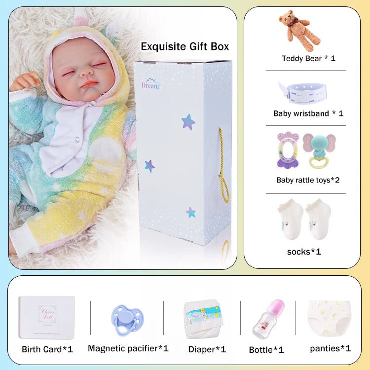 Harlow - Lifelike Sleeping Reborn Baby Doll (20") | Authentic Reborn beautiful reborn baby dolls | chimidoll