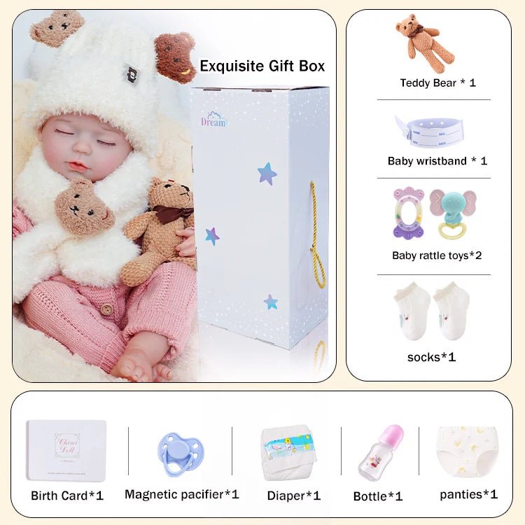 Isla - Lifelike Sleeping Reborn Baby Doll (20") - Authentic Reborn beautiful reborn baby dolls - chimidoll