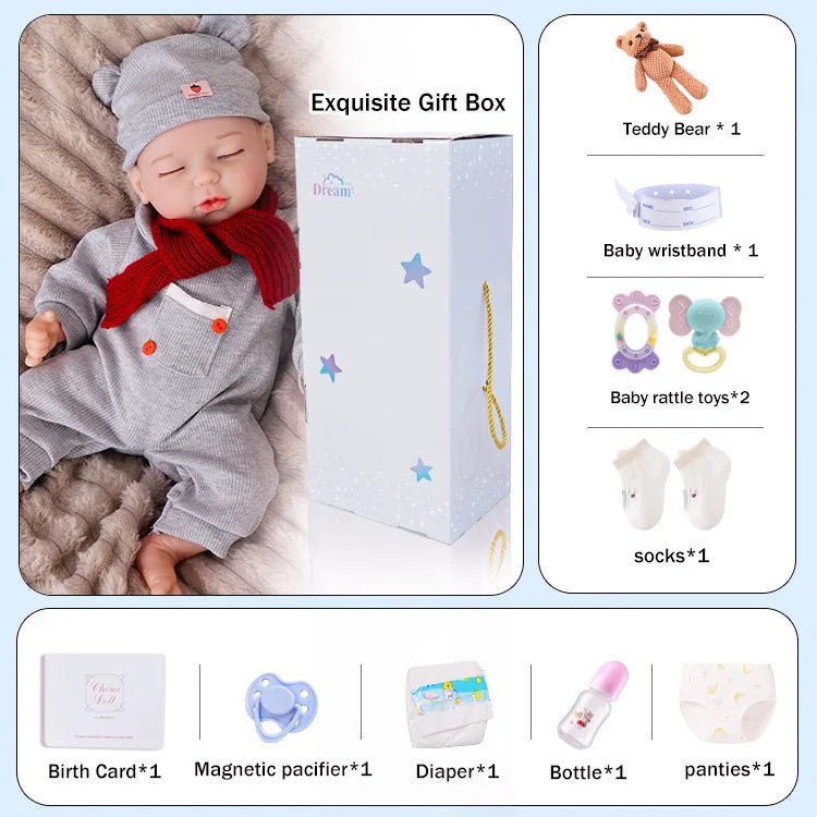 Theo - Lifelike Sleeping Reborn Baby Doll (18") chimidoll