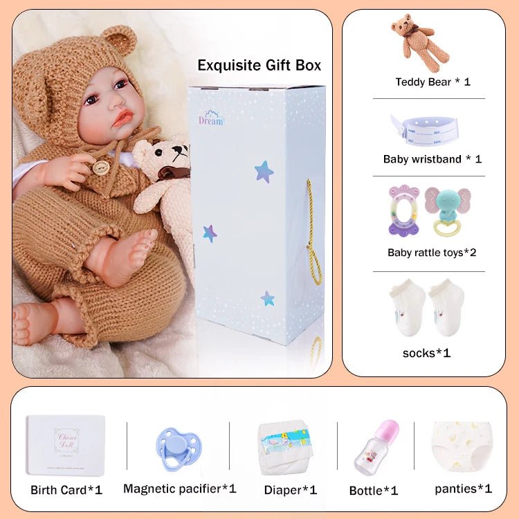 Avery - Lifelike Reborn Baby Doll (20") | Authentic Reborn beautiful reborn baby dolls | chimidoll