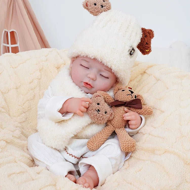 Realistic Newborn Baby Doll with Cute Bear Hat – chimidoll