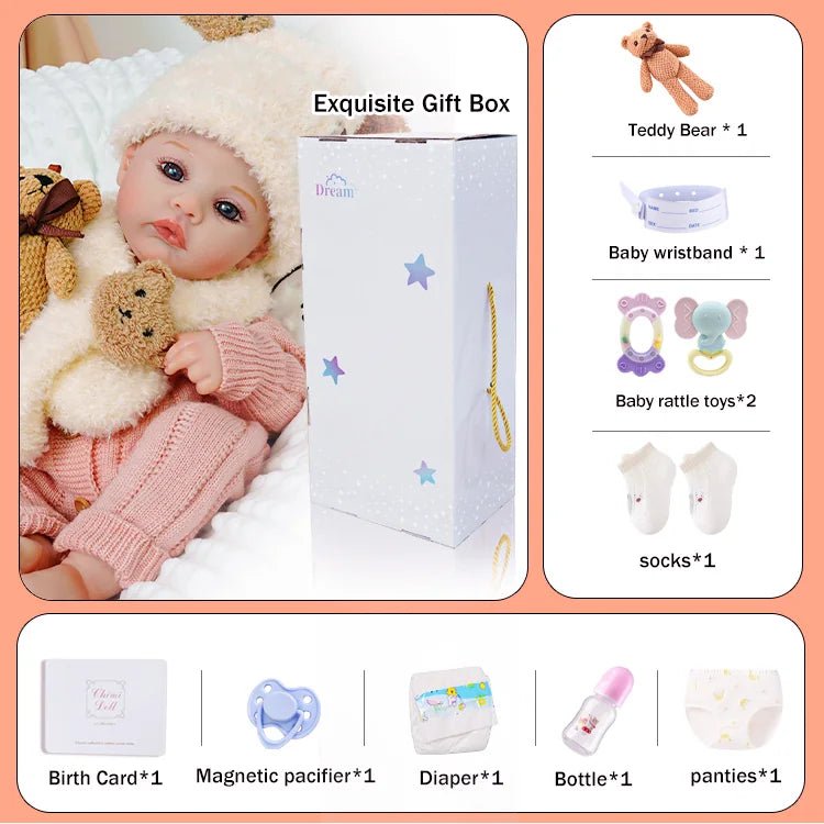 Ava - Lifelike Reborn Baby Doll (20") - Authentic Reborn beautiful reborn baby dolls - chimidoll