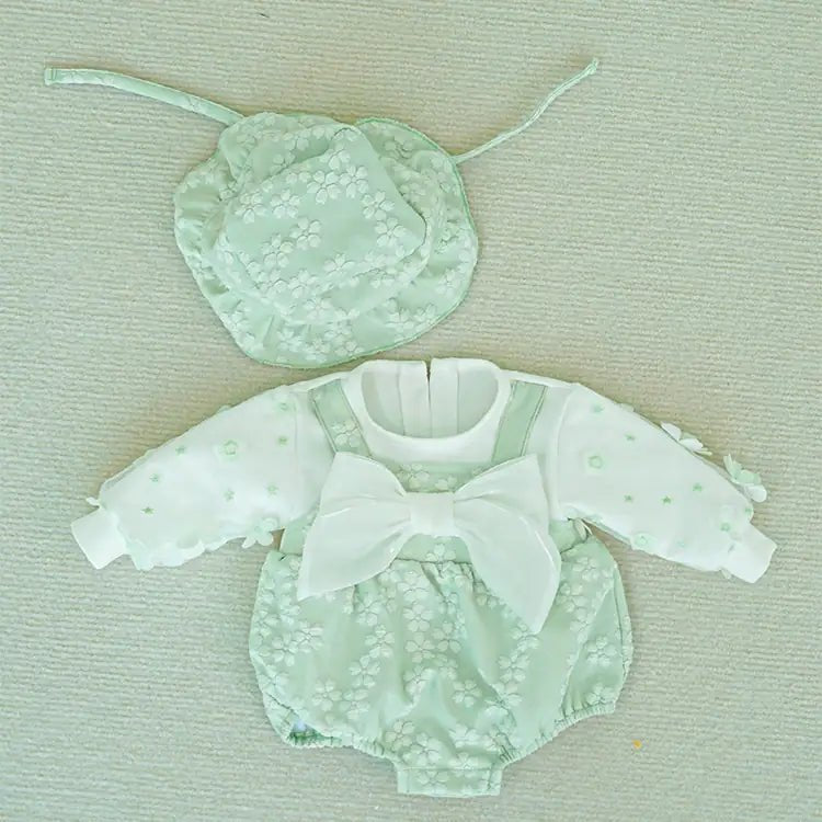 Mint green outfit with bonnet for reborn doll