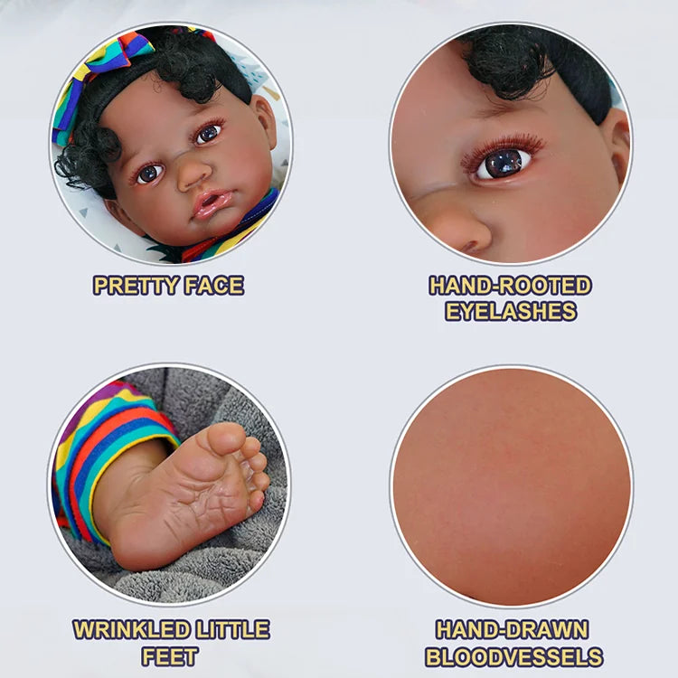 Zara - African American Lifelike Reborn Baby Doll (18")