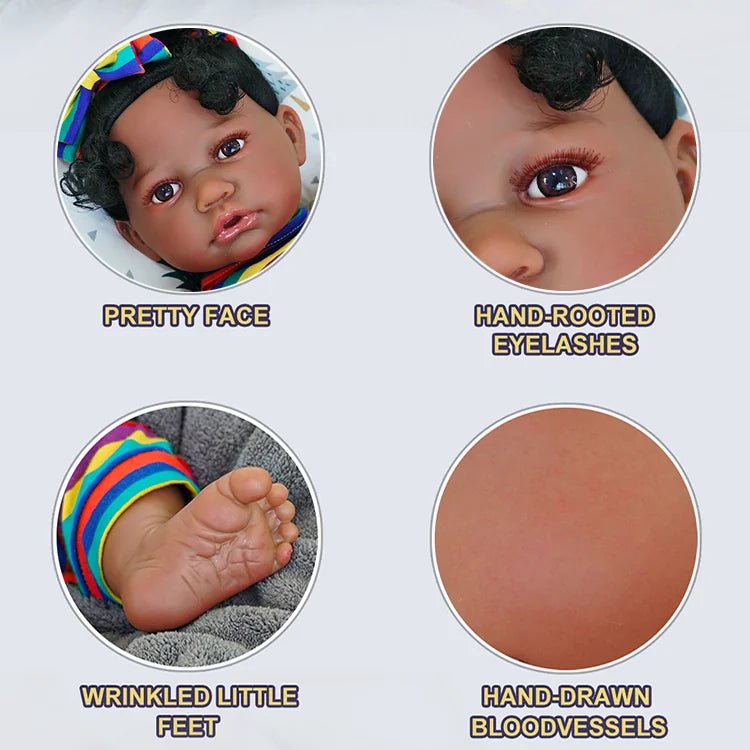 Zara - African American Lifelike Reborn Baby Doll (18") chimidoll