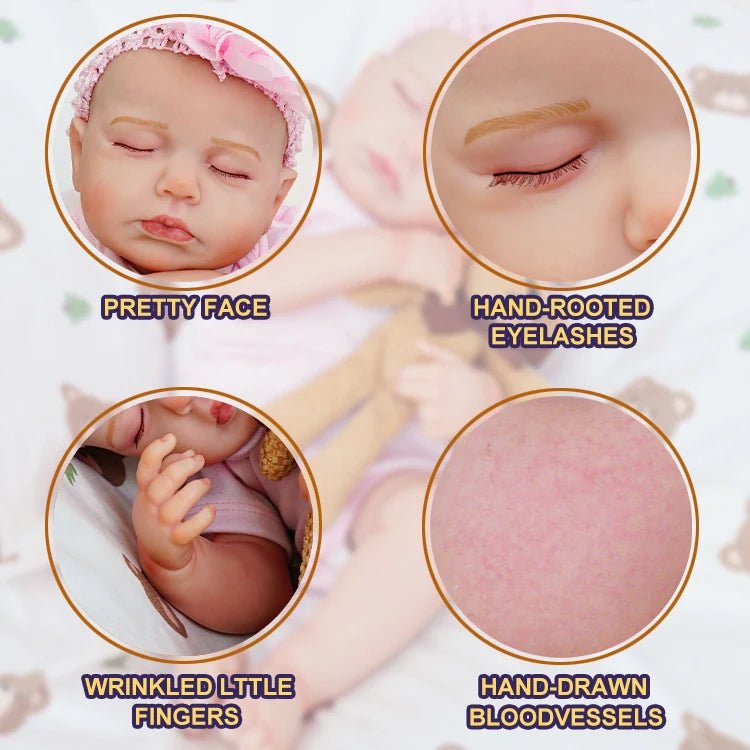 Rosie - Lifelike Sleeping Reborn Baby Doll (20") - Authentic Reborn beautiful reborn baby dolls - chimidoll