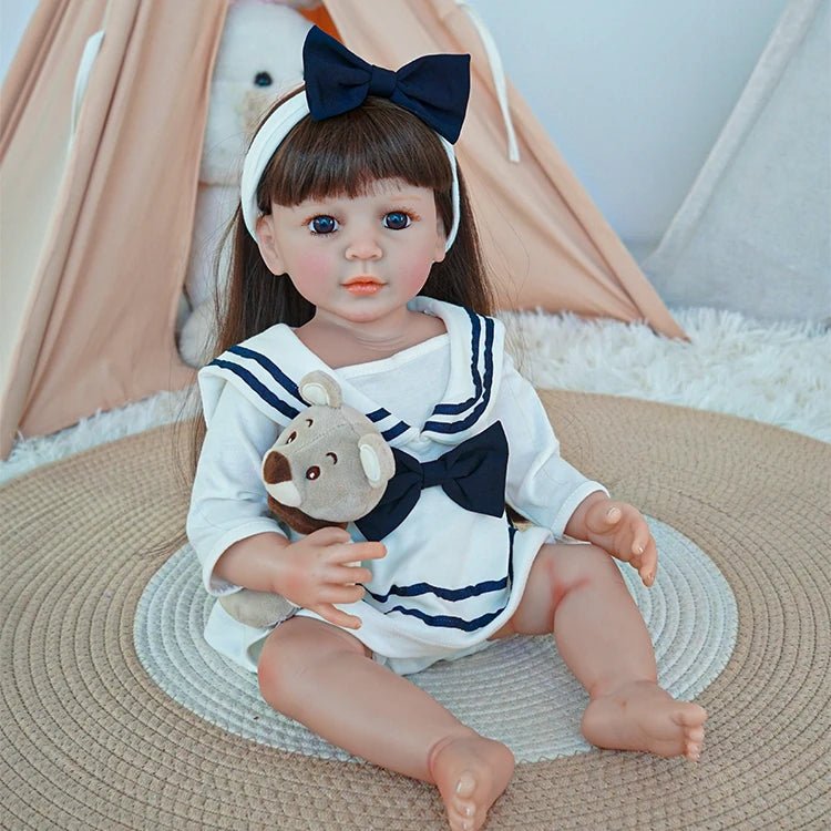 reborn toddler doll, white sailor suit ensemble chimidoll
