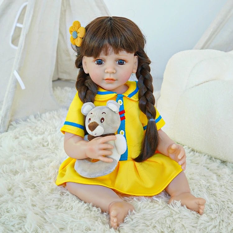 reborn toddler doll, yellow tennis outfit ensemble - chimidoll