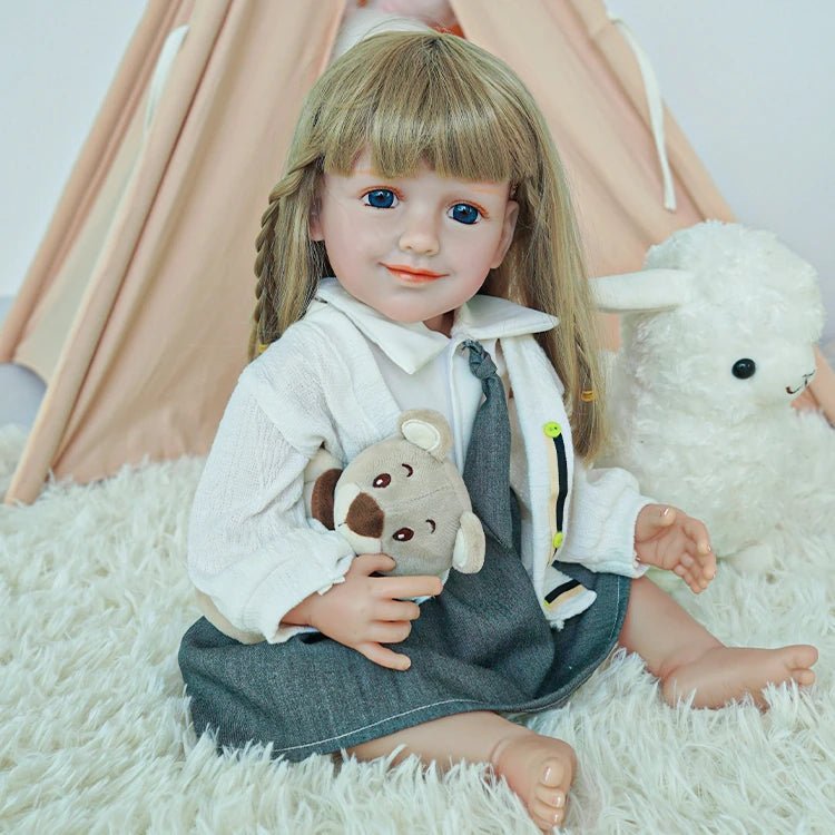 Charming Blonde Toddler Doll in School Outfit - chimidoll