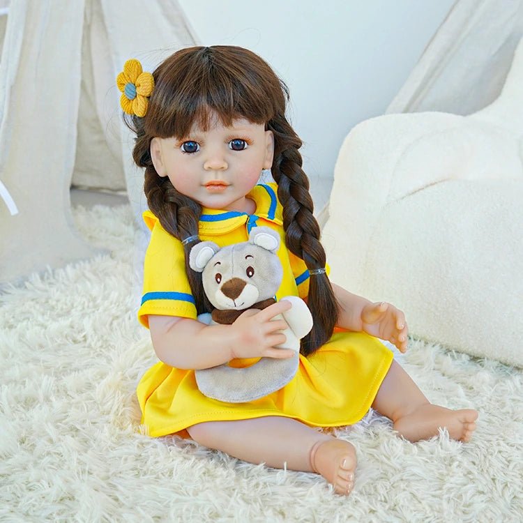 reborn toddler doll, yellow tennis outfit ensemble - chimidoll