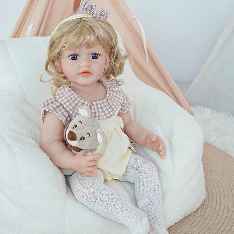 reborn toddler doll- Delicate Lace Dress & Braids - chimidoll