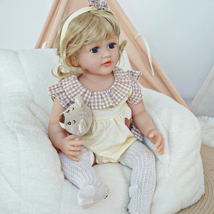 reborn toddler doll- Delicate Lace Dress & Braids - chimidoll