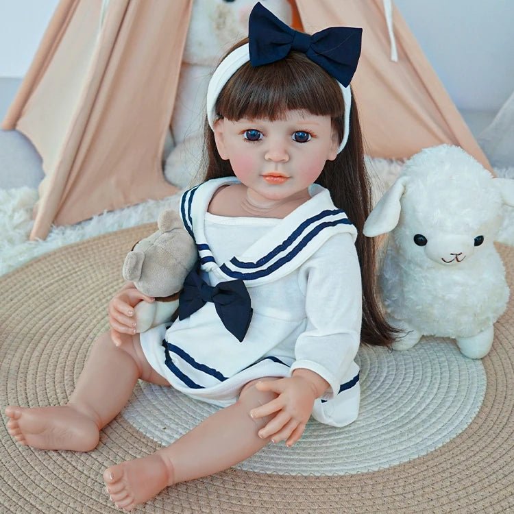 reborn toddler doll, white sailor suit ensemble chimidoll