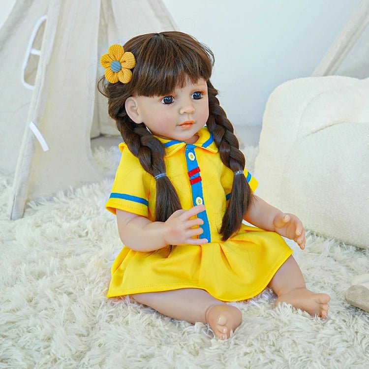 reborn toddler doll, yellow tennis outfit ensemble - chimidoll
