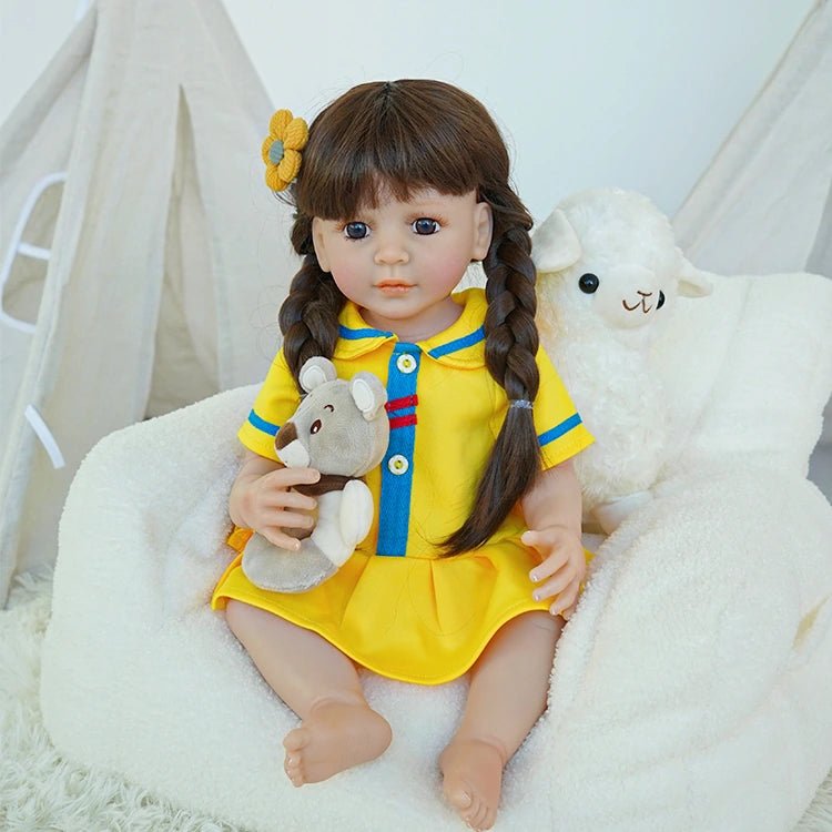 reborn toddler doll, yellow tennis outfit ensemble - chimidoll