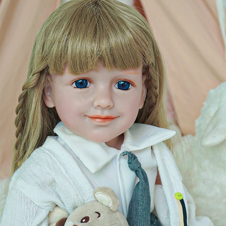 Charming Blonde Toddler Doll in School Outfit - chimidoll