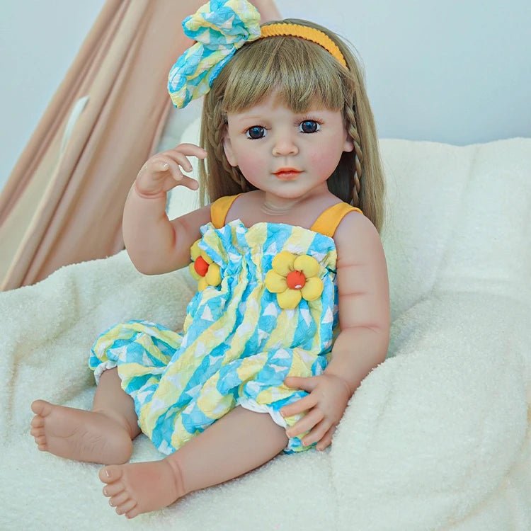 Charming Lifelike Doll in Summer Floral Dress - chimidoll