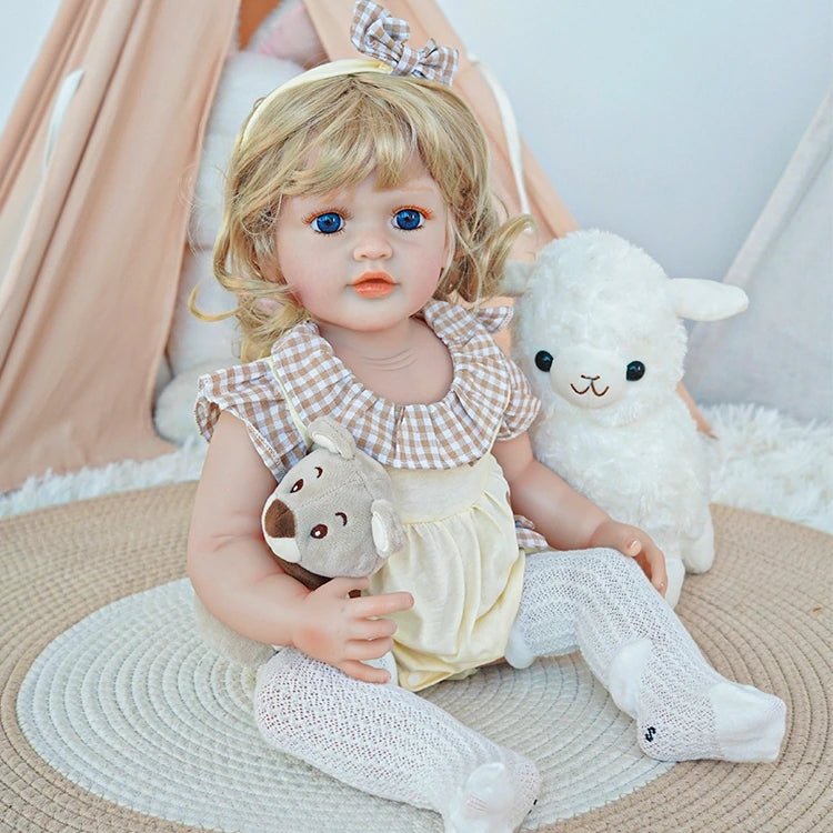 reborn toddler doll- Delicate Lace Dress & Braids - chimidoll