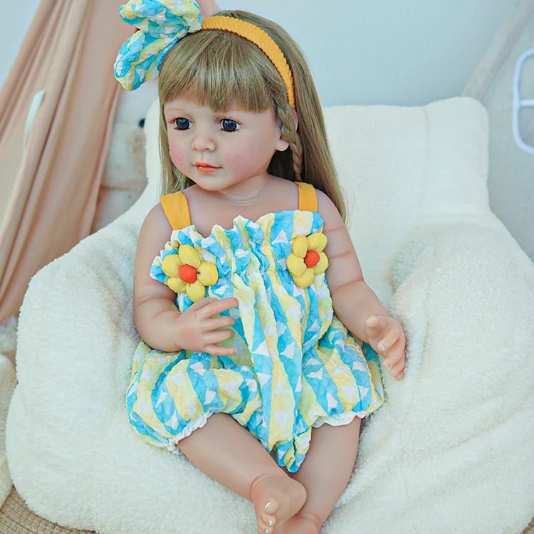 Charming Lifelike Doll in Summer Floral Dress - chimidoll