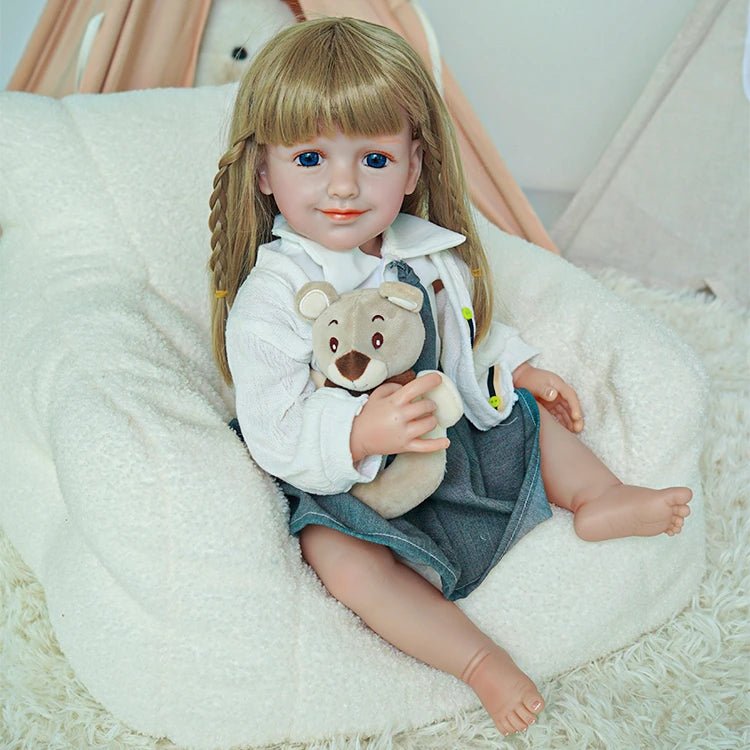 Charming Blonde Toddler Doll in School Outfit - chimidoll
