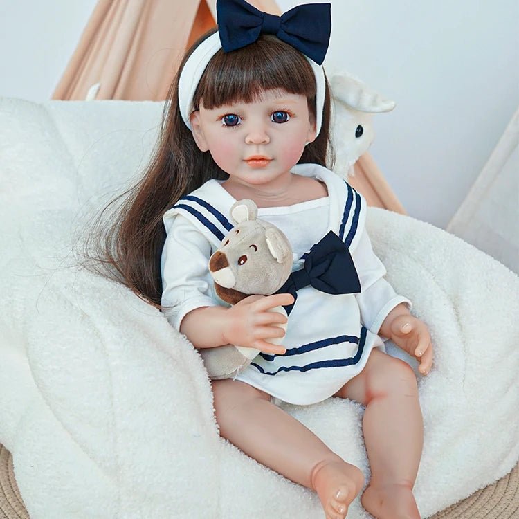 reborn toddler doll, white sailor suit ensemble chimidoll