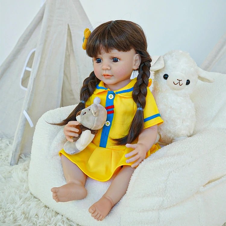 reborn toddler doll, yellow tennis outfit ensemble - chimidoll