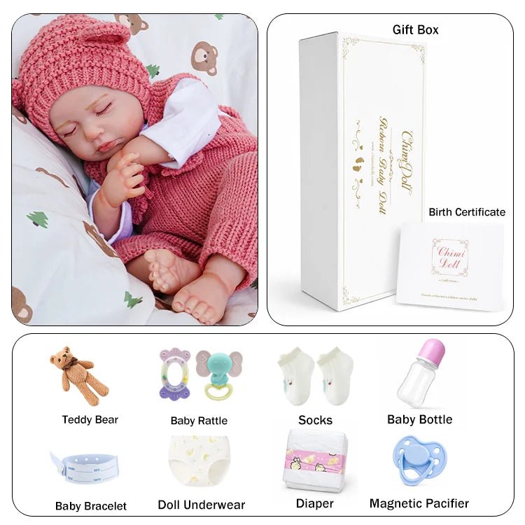 Tessa - Lifelike Sleeping Reborn Baby Doll (20") - chimidoll